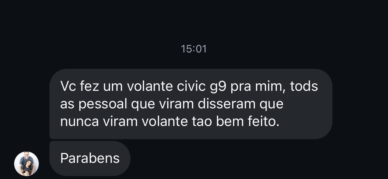 Print do primeiro depoimento real de cliente da Revest Custom