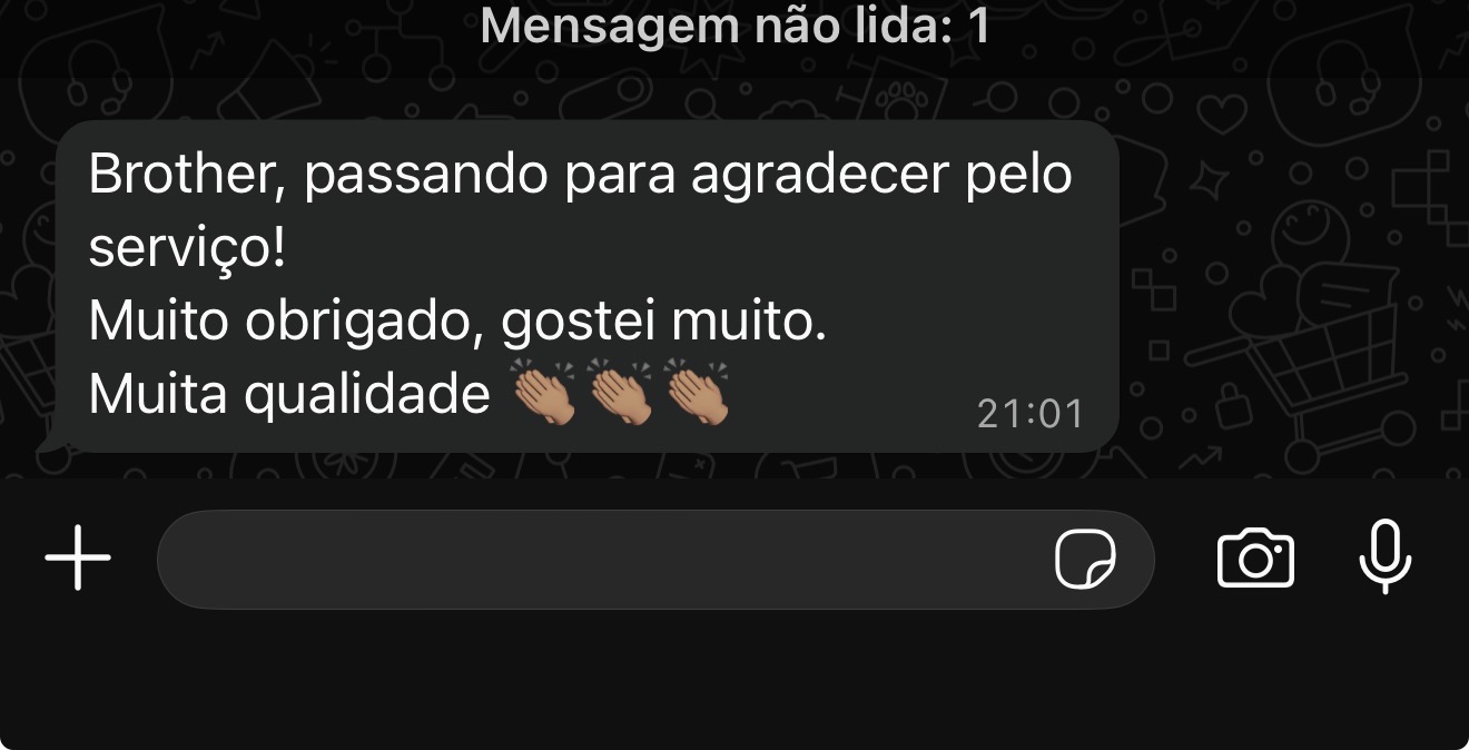 Print do terceiro depoimento real de cliente da Revest Custom